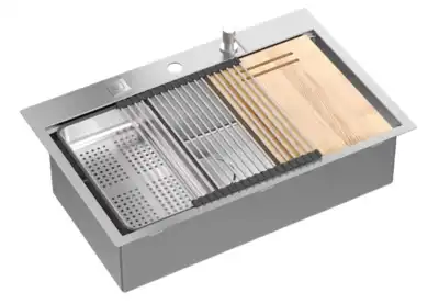 BURT WORKSTATION sudoper s priborom, Inox
