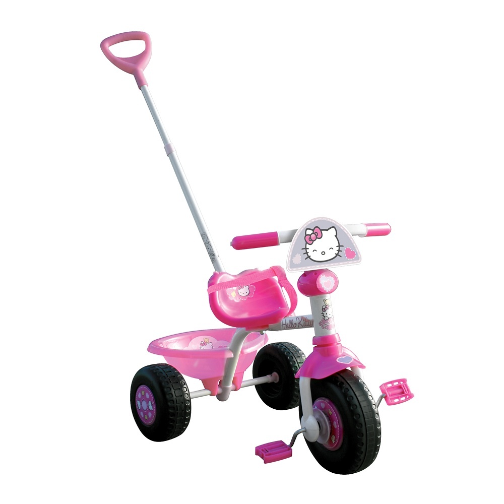 Tricikel z vodilno palico Hello Kitty