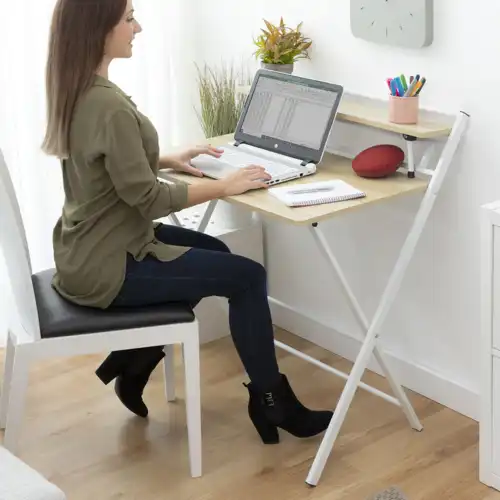 Folding Desk with Shelf Tablezy - Praktična in vzdržljiva miza za dom