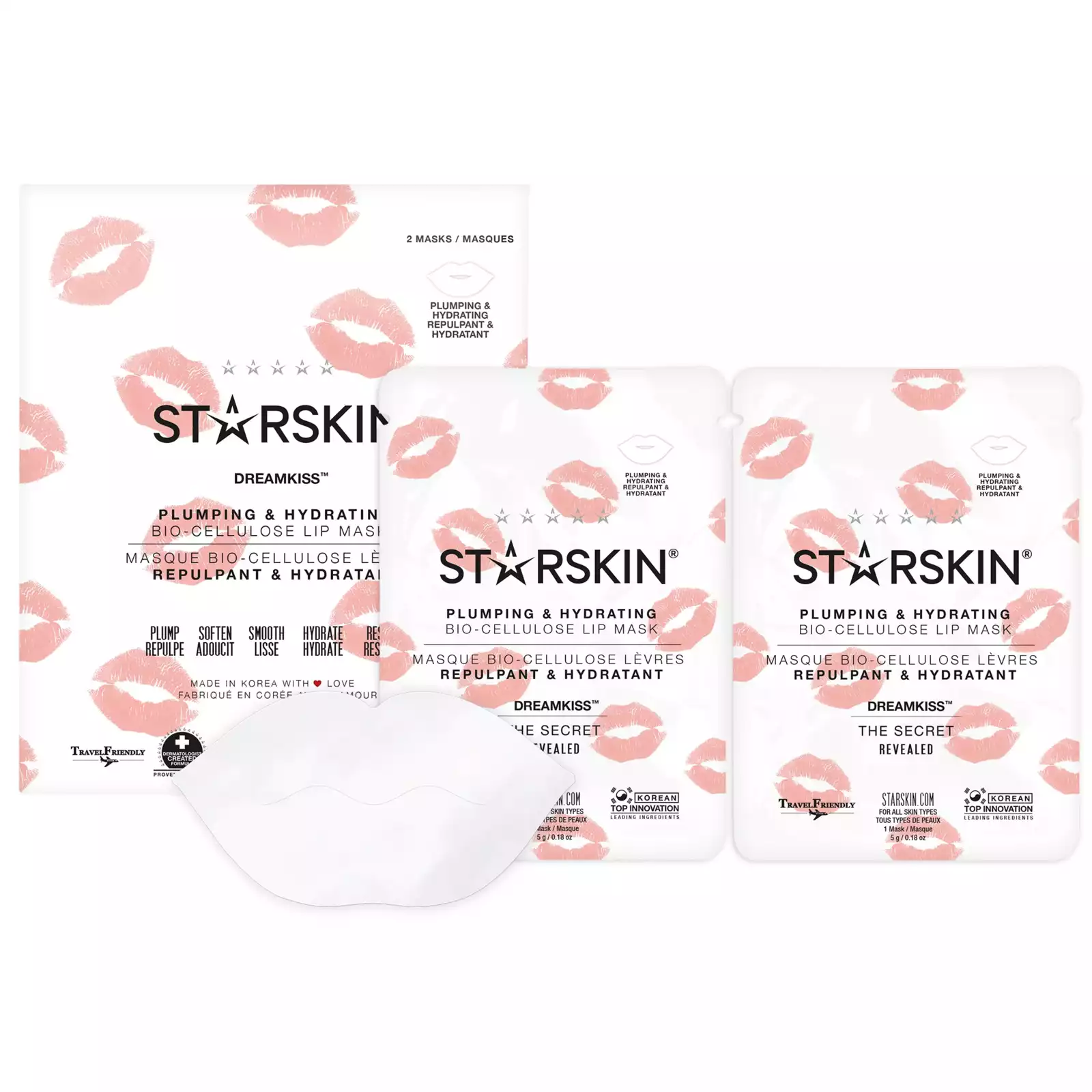 Dreamkiss plumping and hydrating bio-cellulose second skin mask