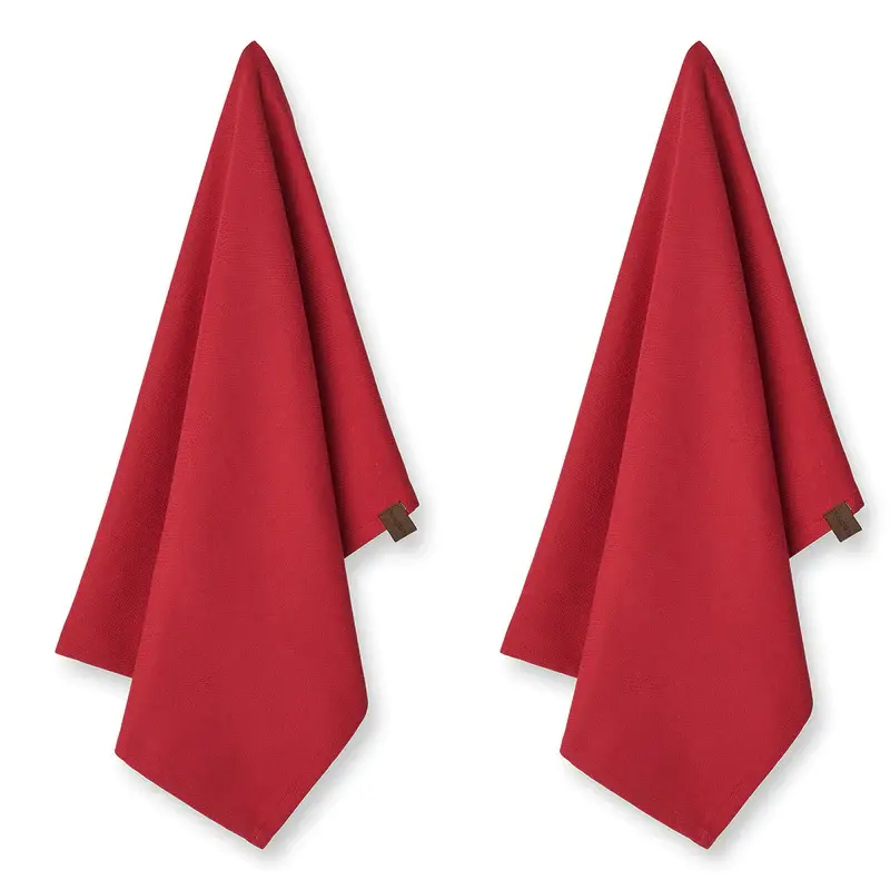 Organic tea towel - 2 pack Christmas Red