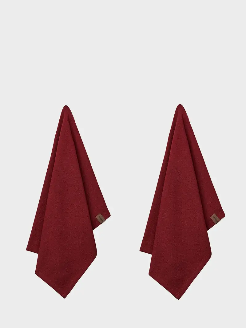 Organic tea towel - 2 pack Maroon