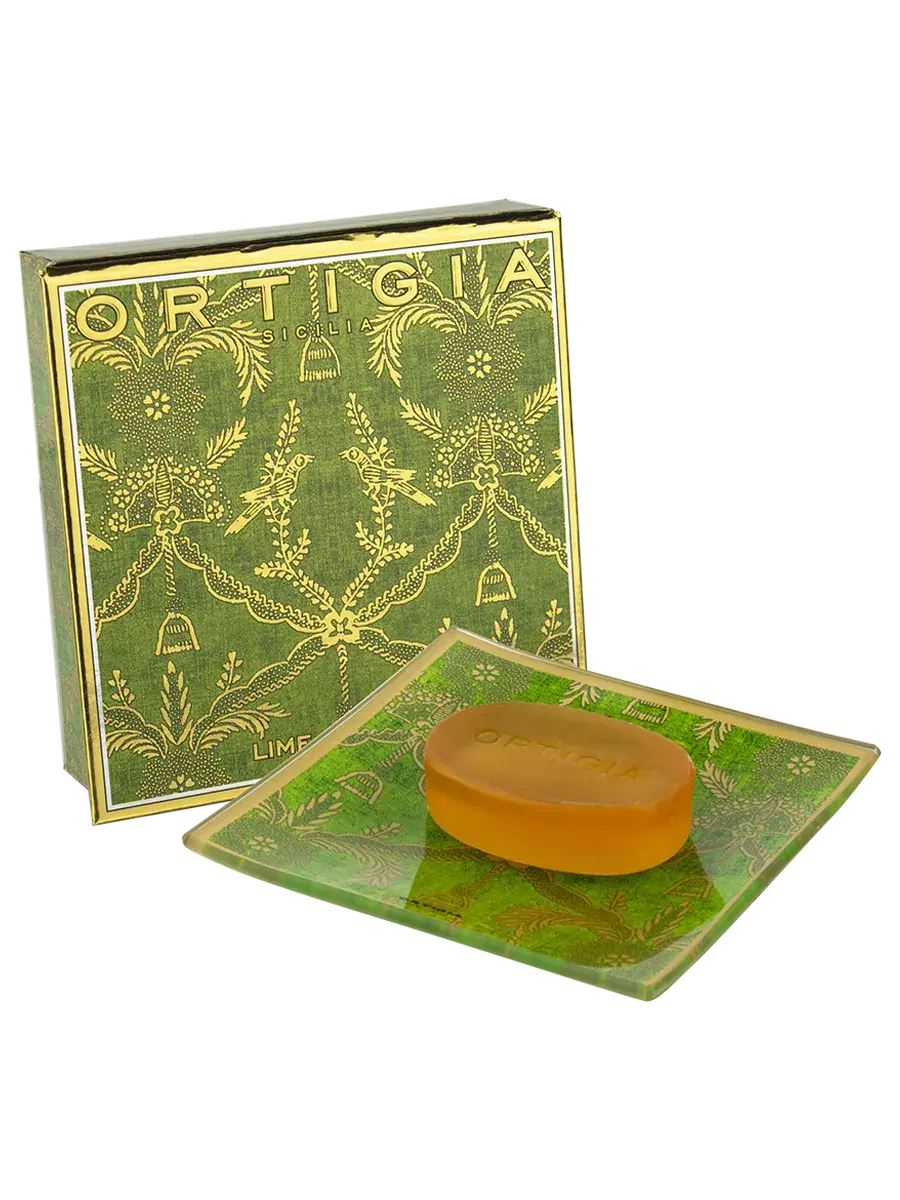 Lime Glass Plate and Soap