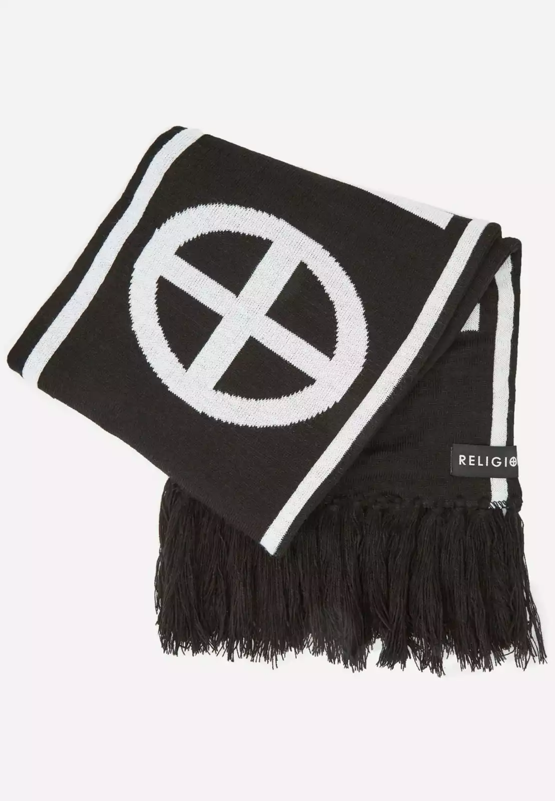 unisex black knit scarf