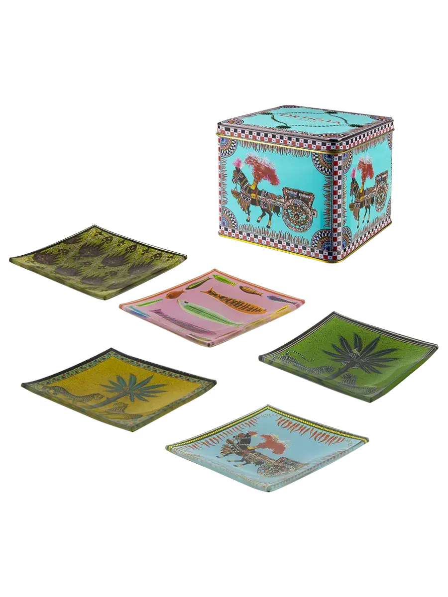 Tin Caretto 5x Glass Plates