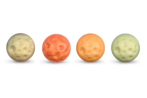 Čokoladna dekoracija iz bele čokolade planeti (8 kos)