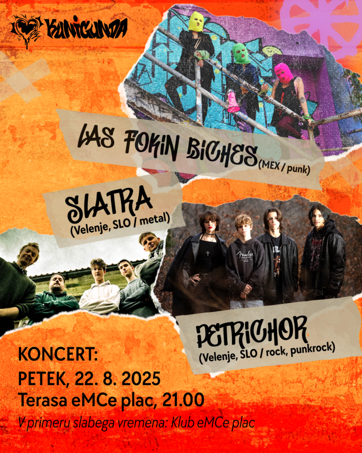 Kunigunda: Koncert / Las Fokin Biches (MEX / PUNK), Petrichor & Slatra (SLO)